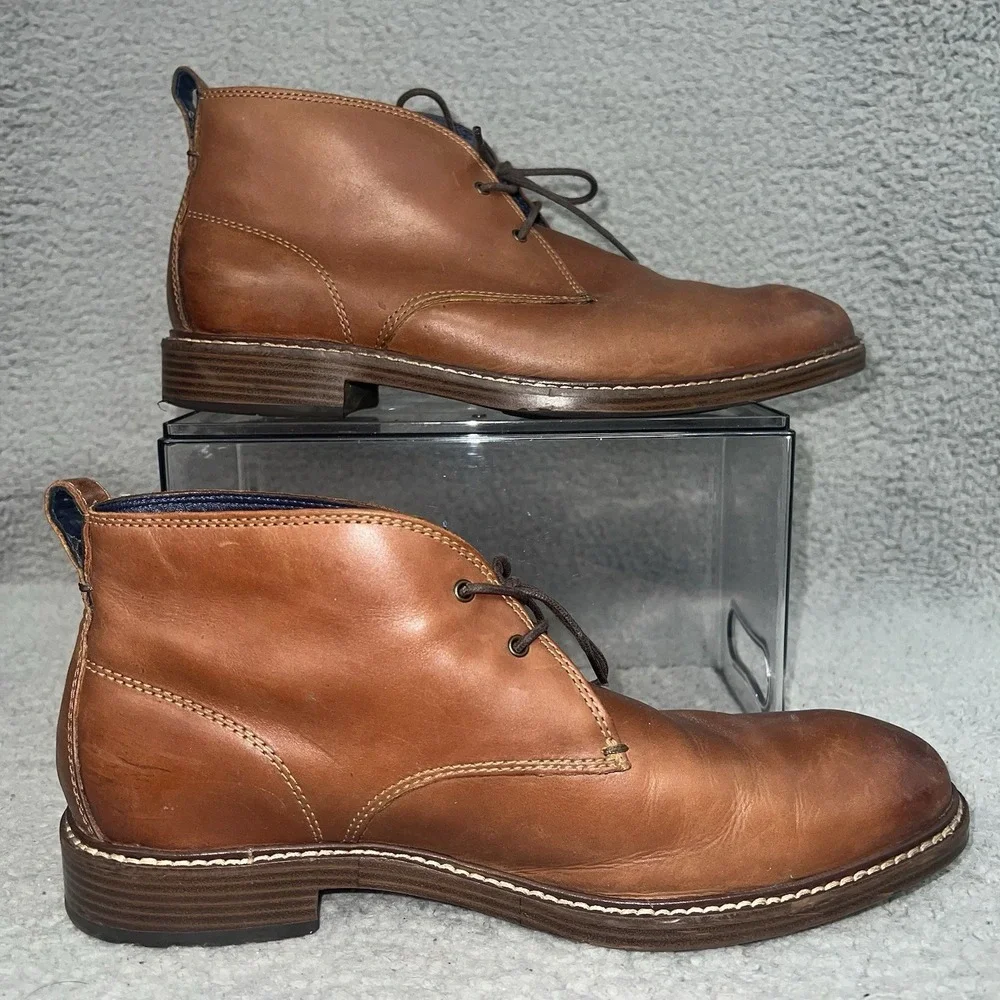 Cole Haan Kennedy Boots Men's Sz 8 Brown Lace-Up Waterproof Leather Chukka Shoes